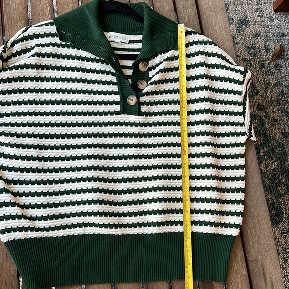 Whiteroom & cactus long sleeve 1/4 in button collared neckline striped sweater - Picture 4 of 6